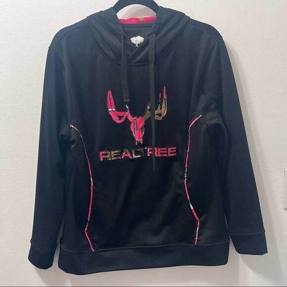 Realtree Black and Pink Camo Hoodie, Size Small - Picture 2 of 9